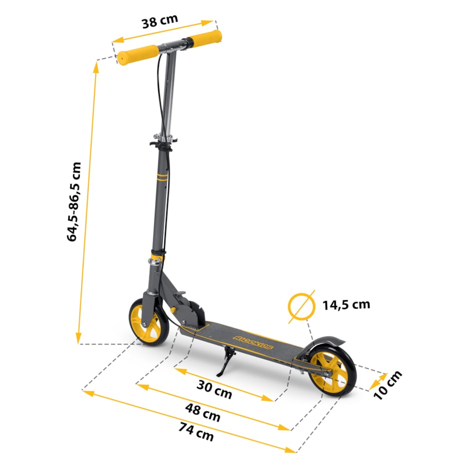 Hulajnoga składana dla dzieci RicoKids Kodi szaro-pomarańczowa