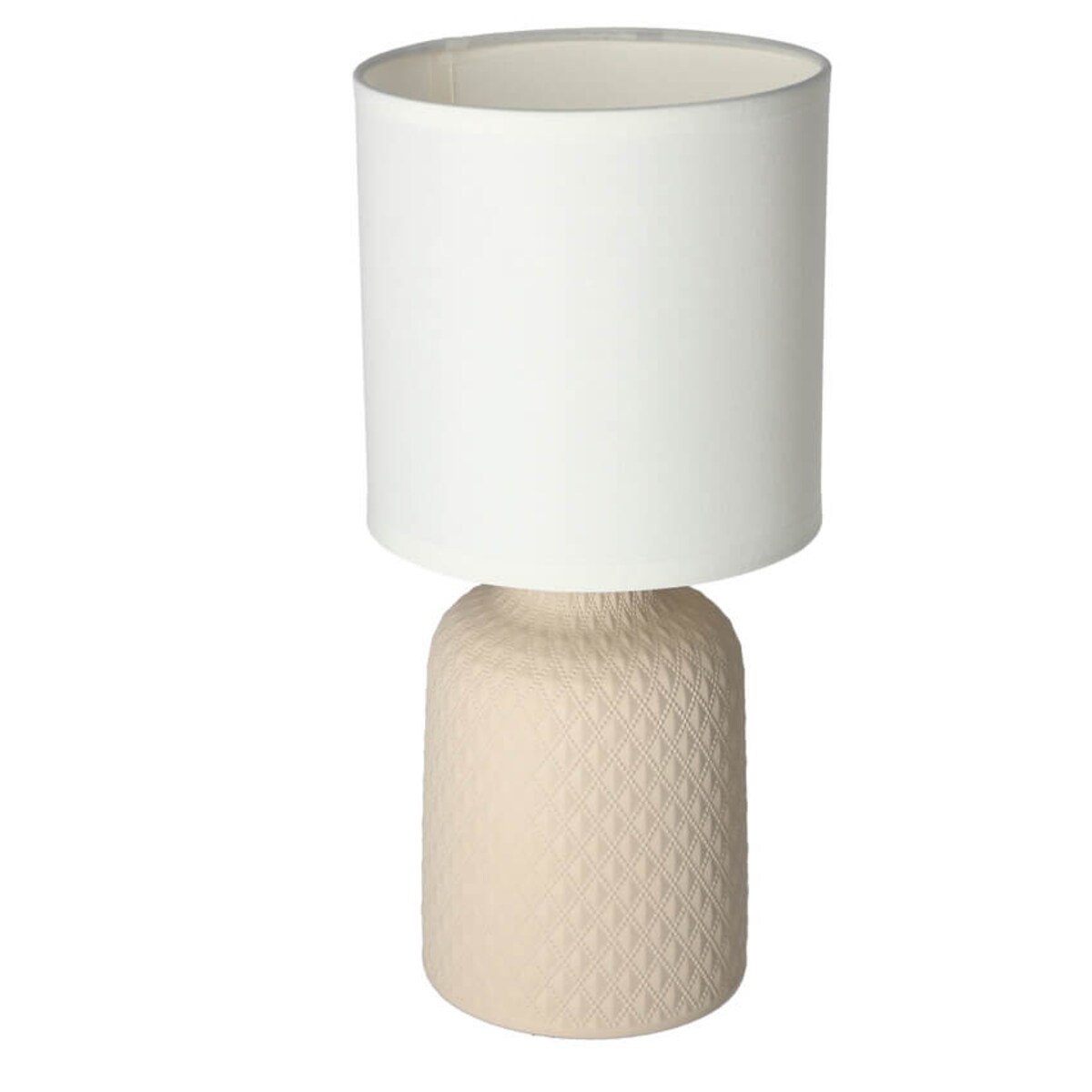 Ceramiczna lampka nocna Iner 41-79879 Candellux abażur biała beżowa