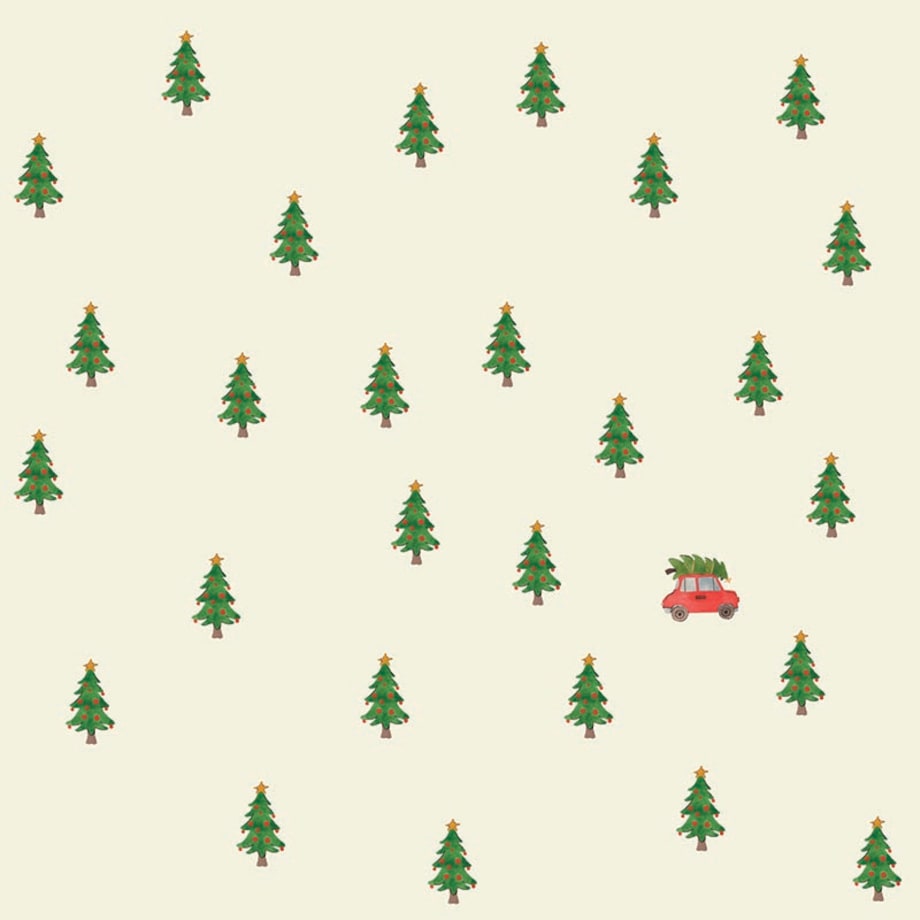 Bieżnik świąteczny - Minimalistyczny las - 40x250