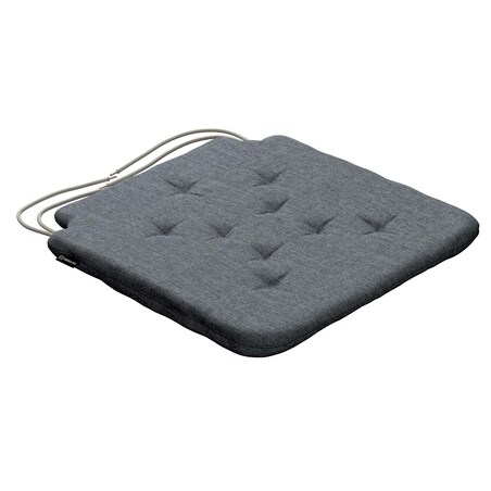 Poduszka na krzesło Olek, grafitowo - szary szenil, 42 x 41 x 3,5 cm, City