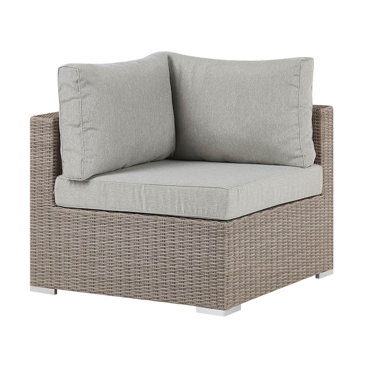 Zestaw ogrodowy ze stolikiem dla 6 osób CONTARE Lewostronny Modułowy Technorattan Beżowoszary