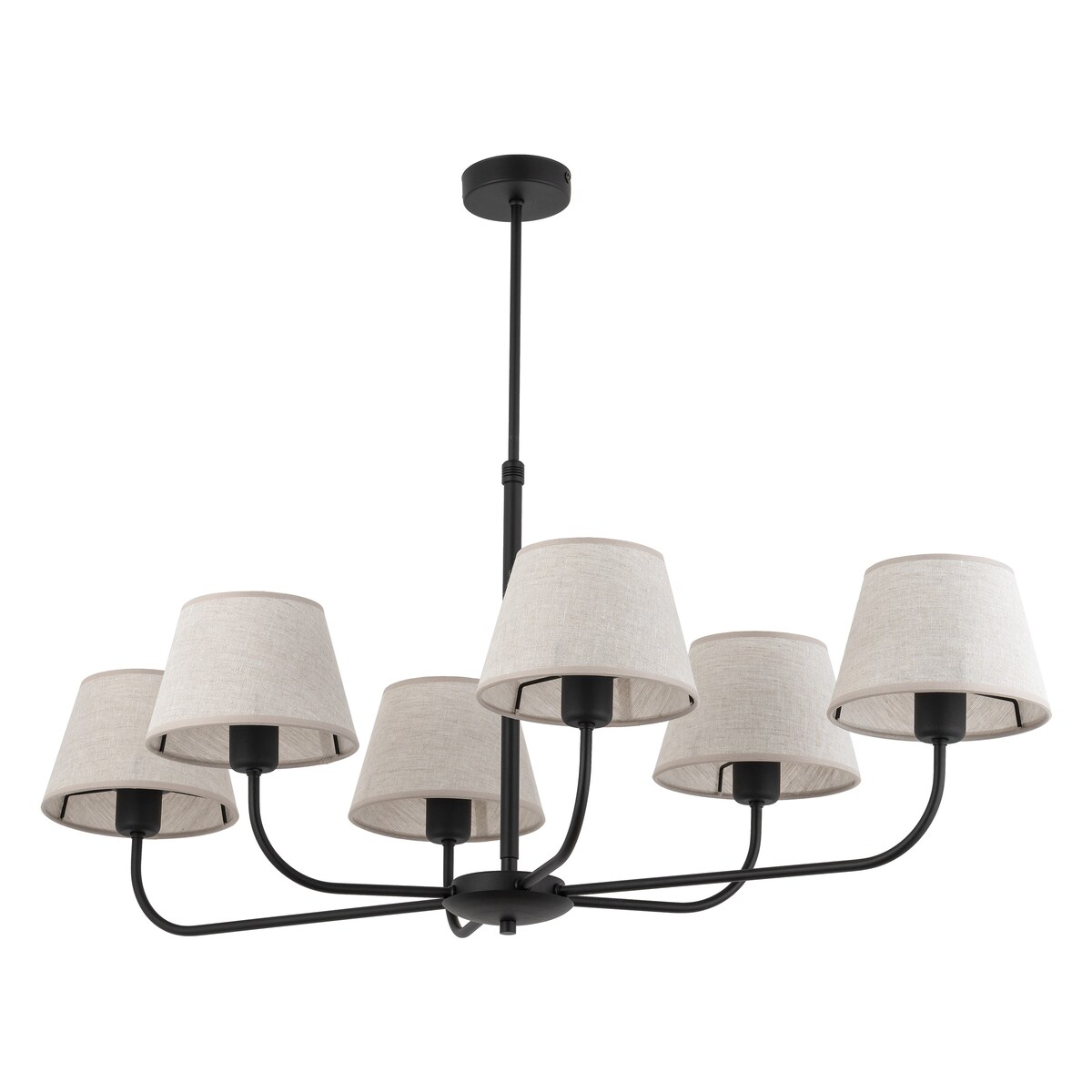 Klasyczny żyrandol abażurowy Chicago 3999 TK Lighting lniany czarny