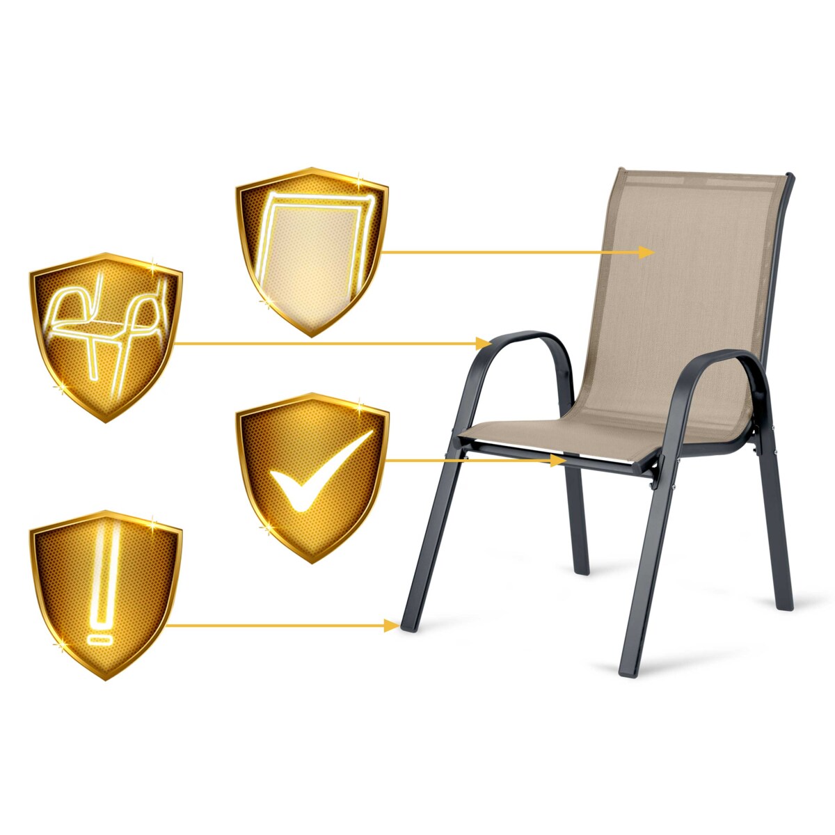 Krzesło ogrodowe na taras balkon ogród metalowe 4 szt. Sofotel