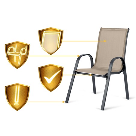 Krzesło ogrodowe na taras balkon ogród metalowe 4 szt. Sofotel