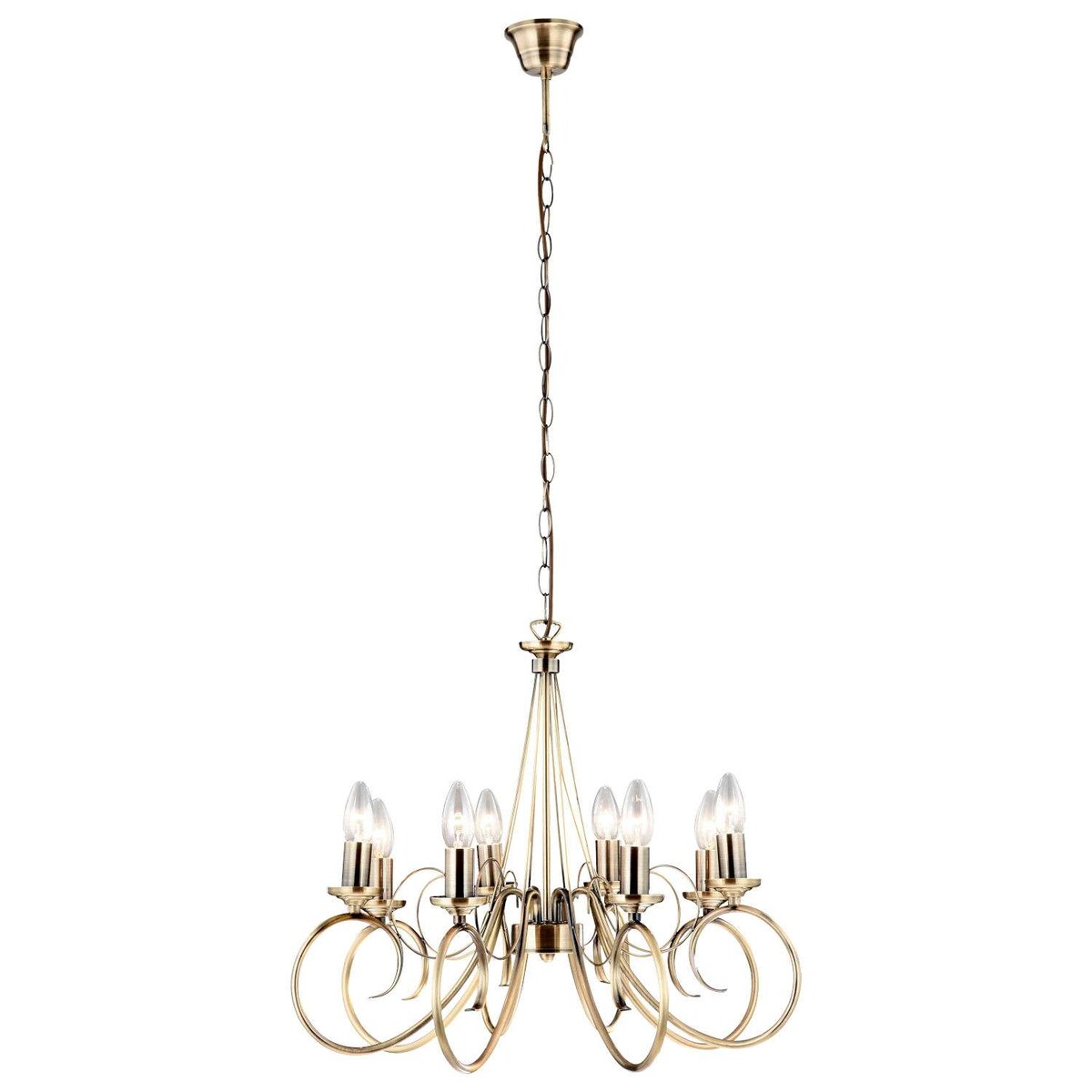 Żyrandol LAMPA wisząca TRUNCATUS 69003-8 Globo klasyczna OPRAWA świecznikowy zwis na łańcuchu mosiądz