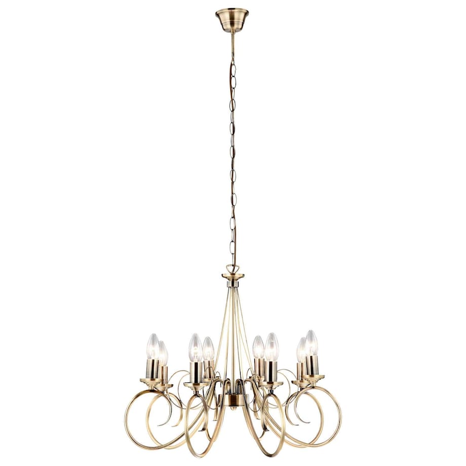 Żyrandol LAMPA wisząca TRUNCATUS 69003-8 Globo klasyczna OPRAWA świecznikowy zwis na łańcuchu mosiądz