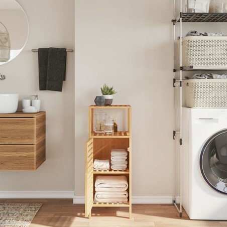 vidaXL Szafka łazienkowa z półką, 36x33x87 cm, bambus