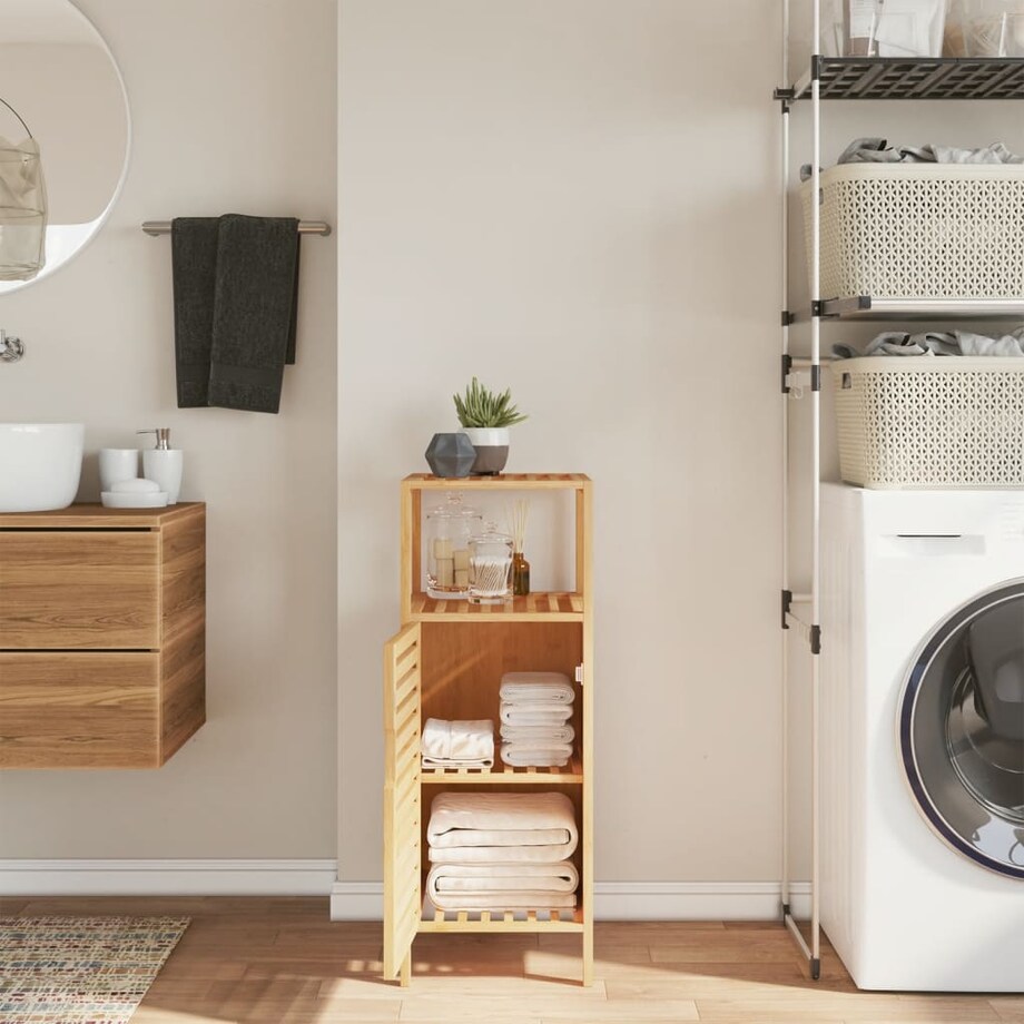 vidaXL Szafka łazienkowa z półką, 36x33x87 cm, bambus