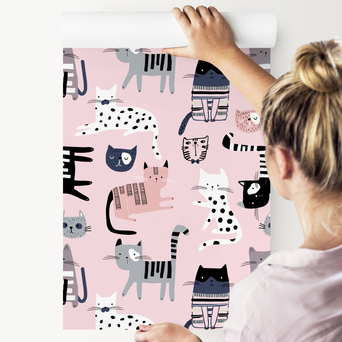 Tapeta Dziecięca KOLOROWE Kotki Zwierzątka