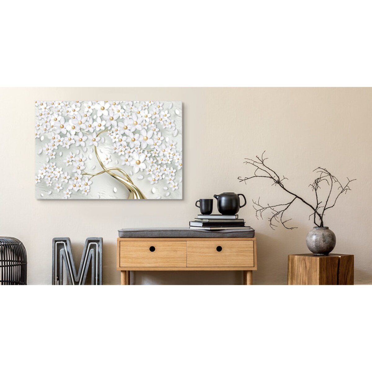 Obraz CANVAS Do Salonu Drzewo KWIATY 3D 70x50cm