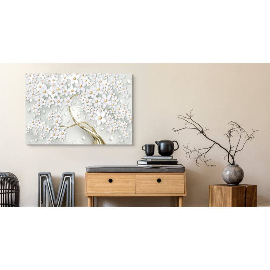 Obraz CANVAS Do Salonu Drzewo KWIATY 3D 70x50cm