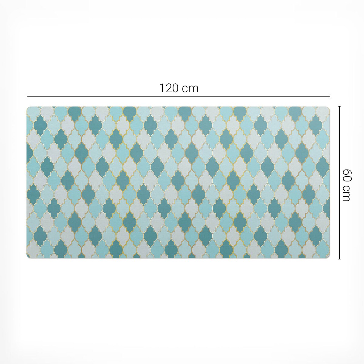 Turkusowa mata na biurko Marokańska mozaika, 120x60 cm