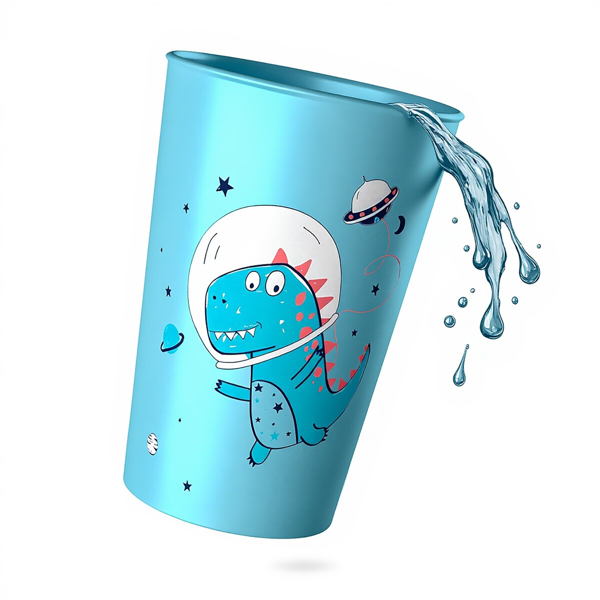 Kubek Dla Dziecka Dziecięcy 250 Ml Plastikowy Dino Niebieski