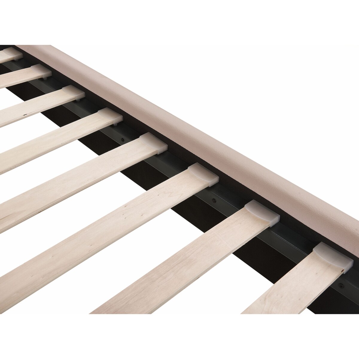 Łóżko welurowe 140 x 200 cm z portem USB beżowoszare MIRIBEL