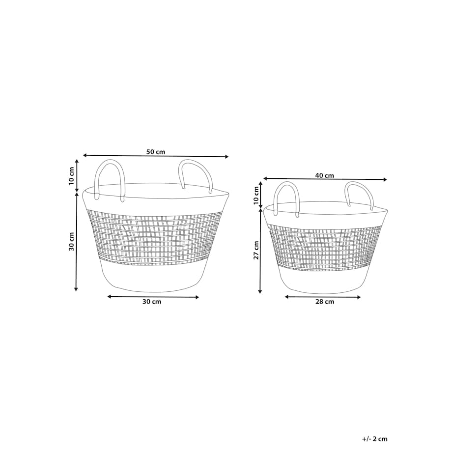 Zestaw 2 koszy z trawy morskiej naturalny AROWANA