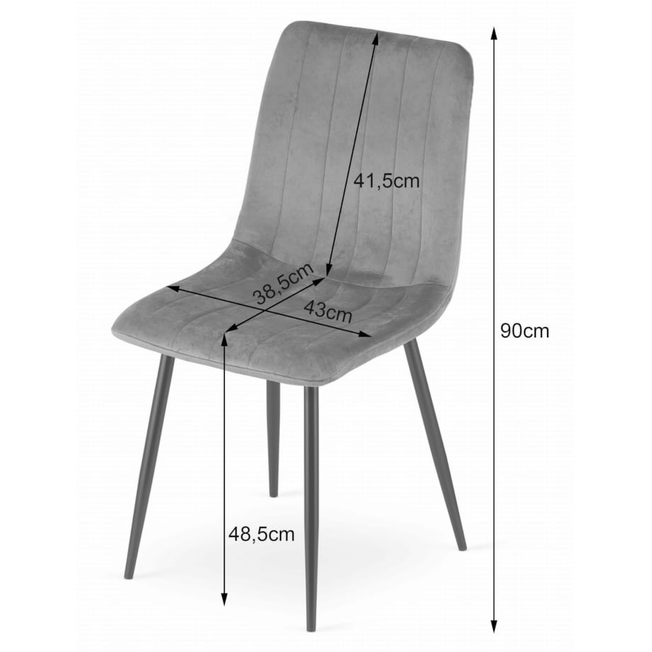 Krzesło Do Jadalni Kuchni Salonu Lava - Czarny Aksamit