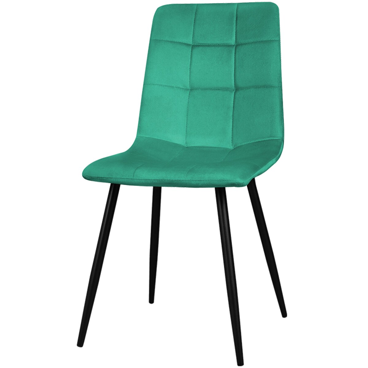 Krzesło tapicerowane welurowe pikowane zielone do salonu jadalni