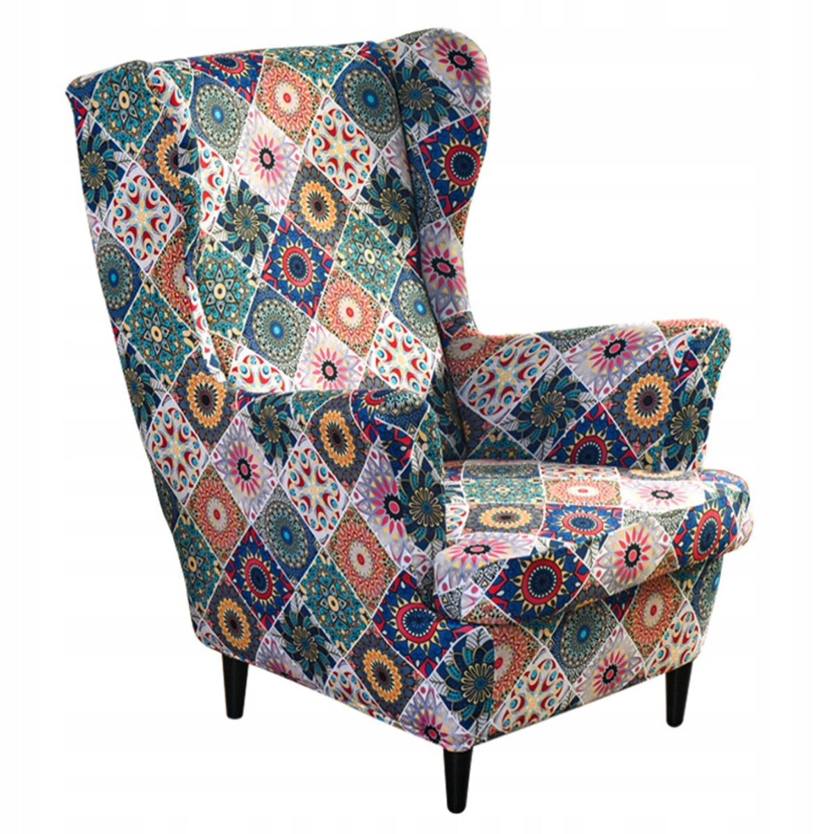 POKROWIEC NA FOTEL USZAK MANDALA WZORY ELASTYCZNY [22EW16]