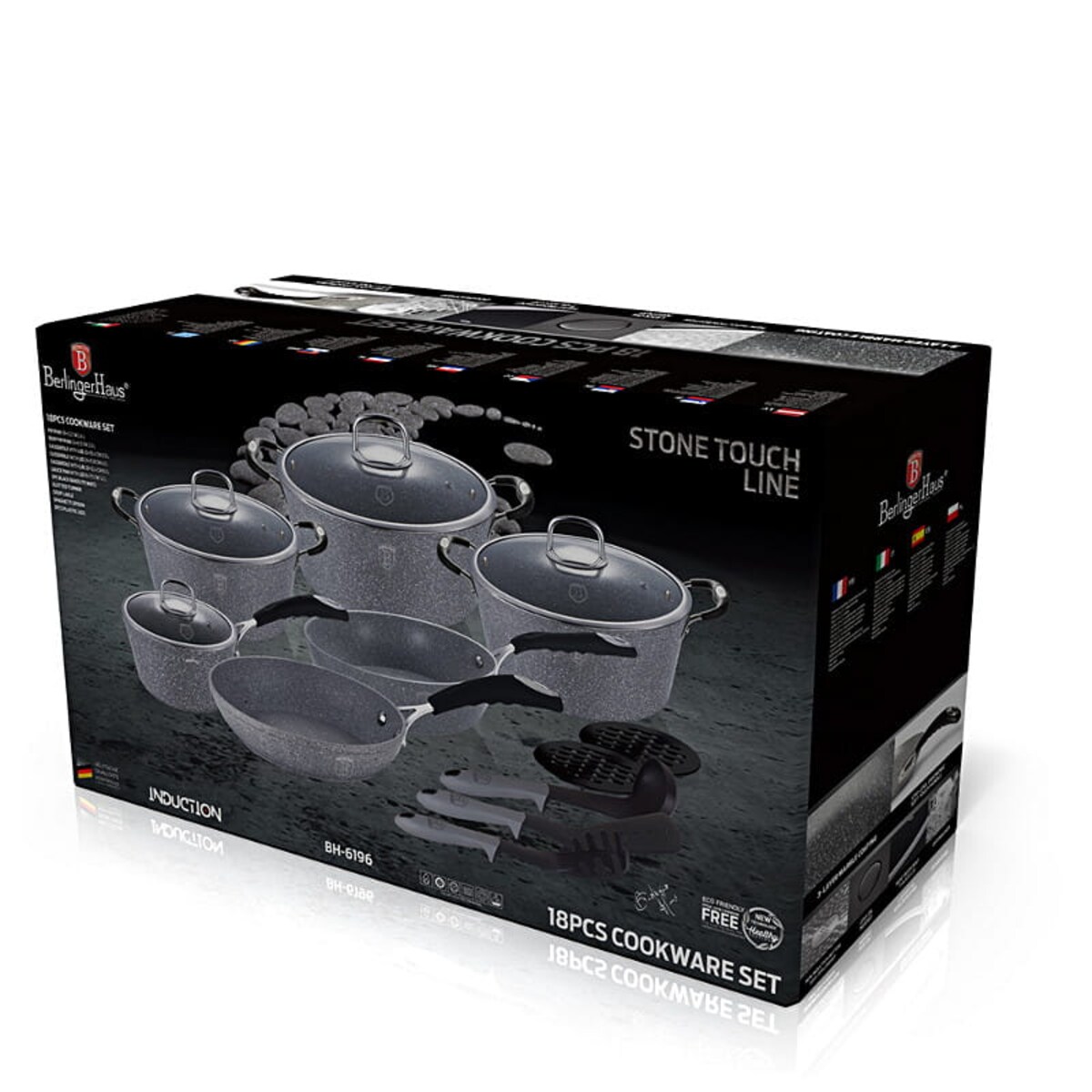 Zestaw 18 elementów garnki, patelnie, akcesoria Berlinger Haus BH-6196