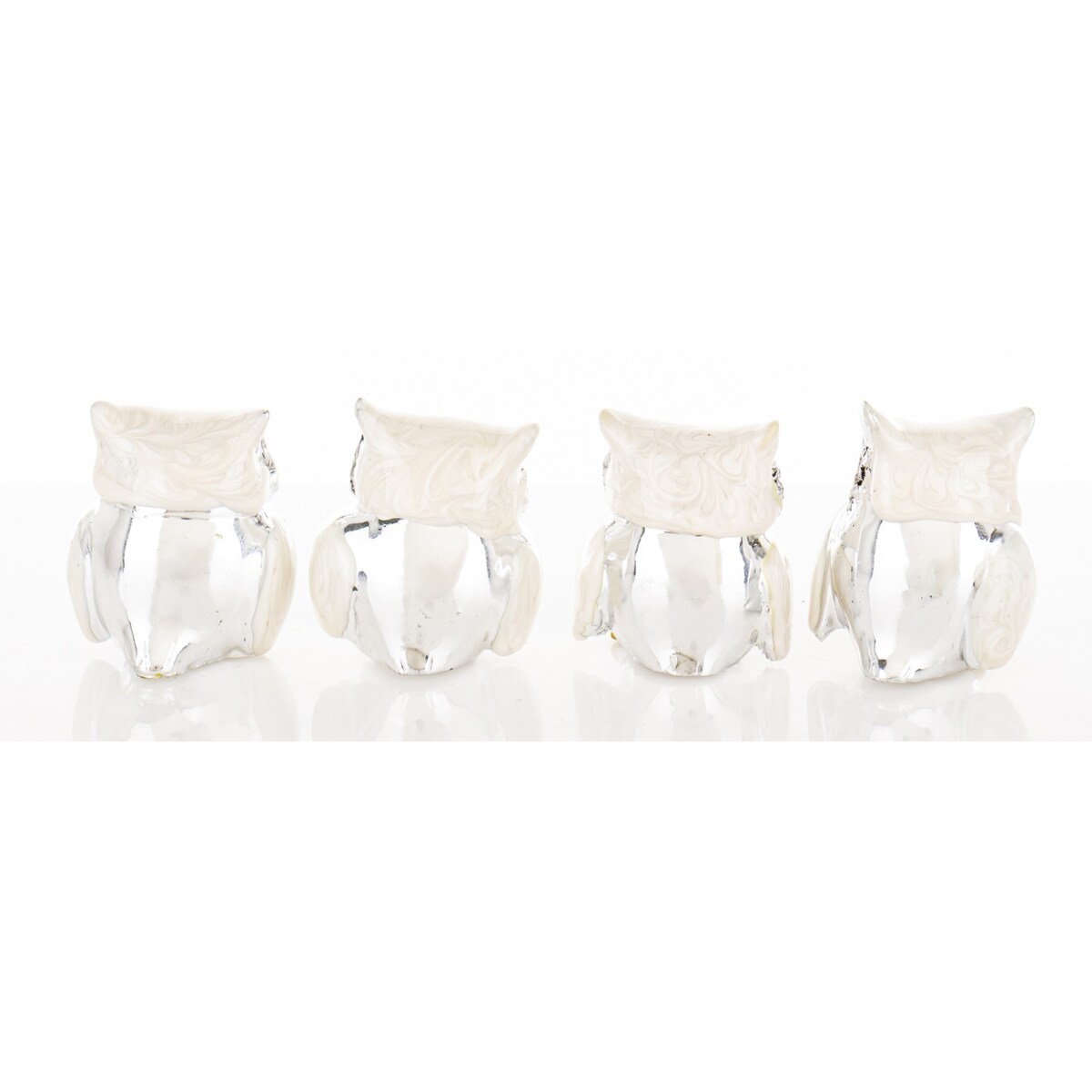 Dekoracja - figurki sówki 4 szt. 3,5x3x2,5 cm OWLS