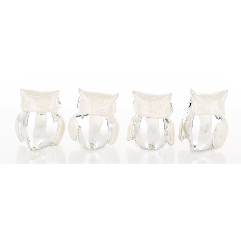 Dekoracja - figurki sówki 4 szt. 3,5x3x2,5 cm OWLS