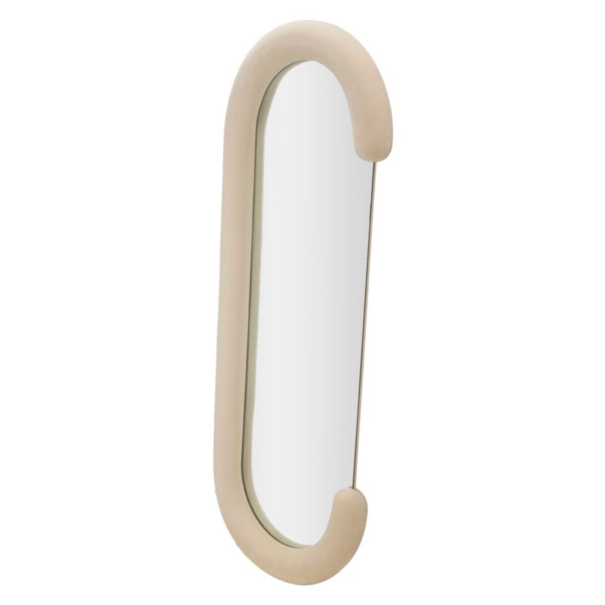 Lustro ścienne Chantal, kolor kremowy, płyta MDF i poliester, 60 x 7 x 160 cm, do salonu i przedpokoju, Mauro Ferretti