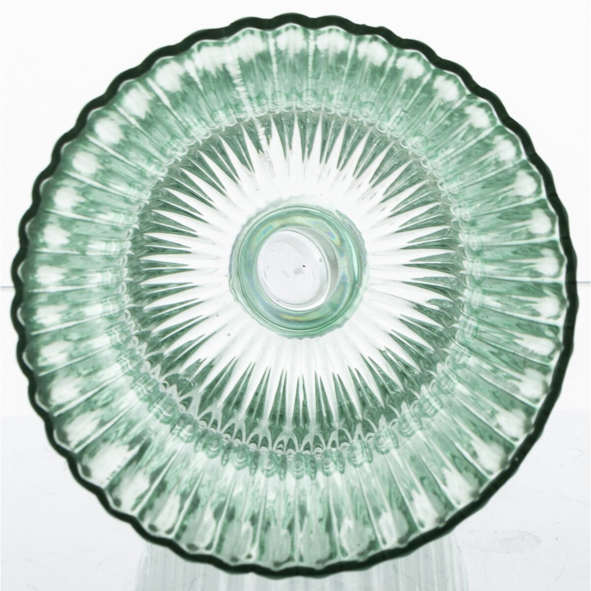 Świecznik szklany 30x11,5x11,5 cm FLOS zielony small