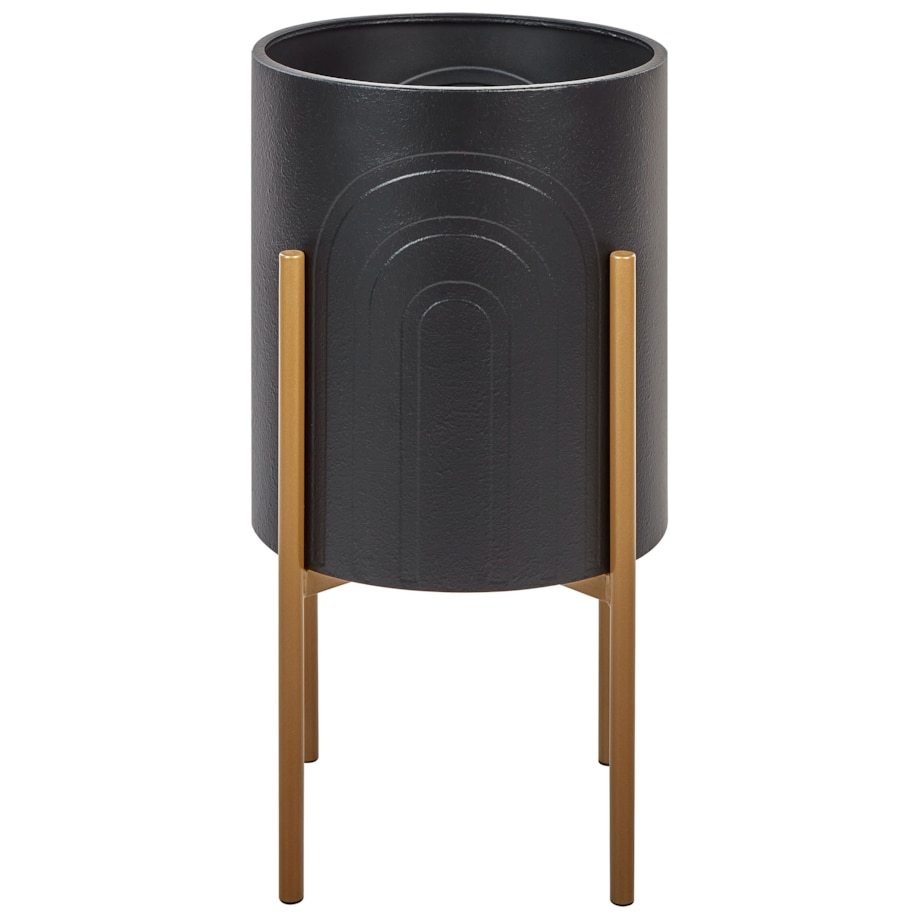 Doniczka na stojaku metalowa 32 x 32 x 58 cm czarna SEROTINA