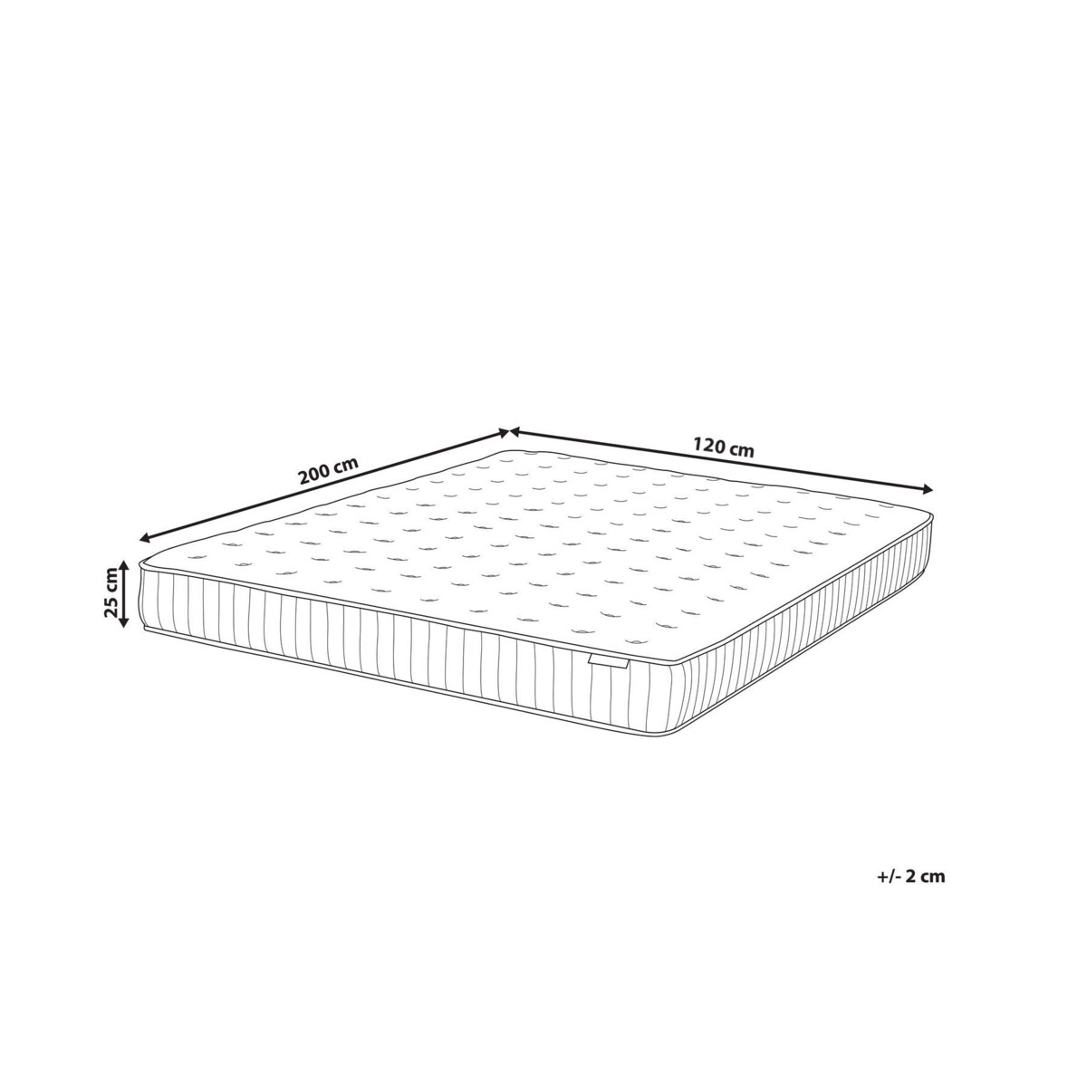 Materac kieszeniowy z żelem i pianką termoelastyczną PLEASANT H2/3 średnio twardy 120 x 200 cm