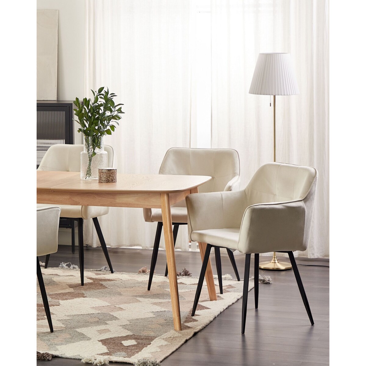 Zestaw 2 krzeseł do jadalni welurowy kremowy beżowy JASMIN