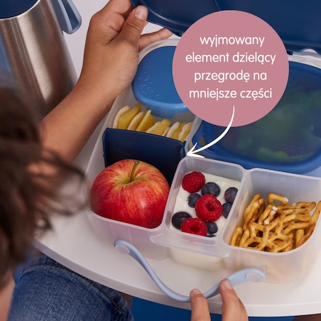Lunchbox z przegródkami do szkoły i pracy - szczelna śniadaniówka z uchwytem i wkładem chłodzącym Midnight b.box