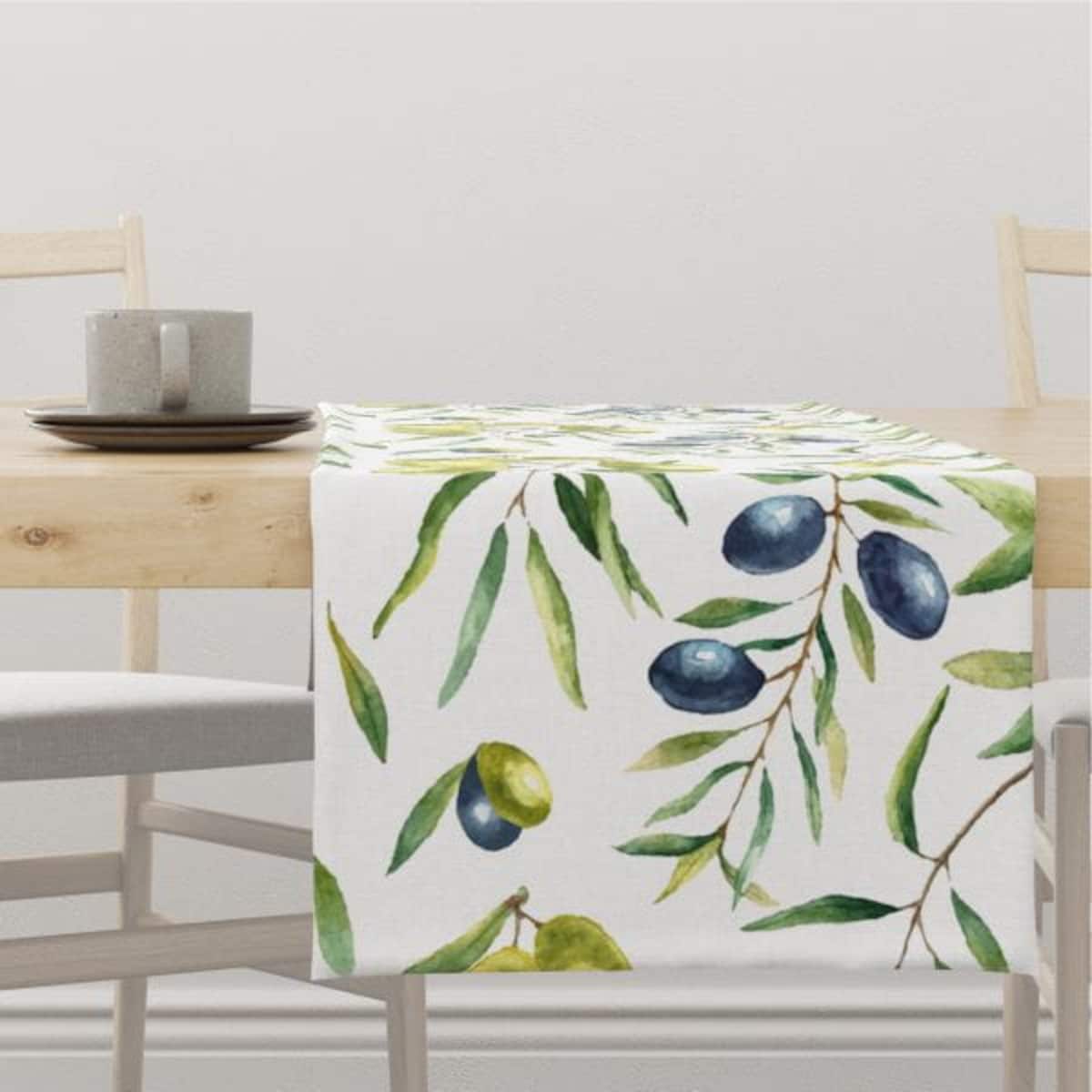 Bieżnik SUMMER wzór SM11 | oliwki - 40 x 180 cm