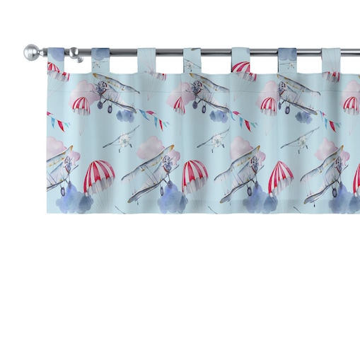 Lambrekin na szelkach 260x40 niebiesko-różowy