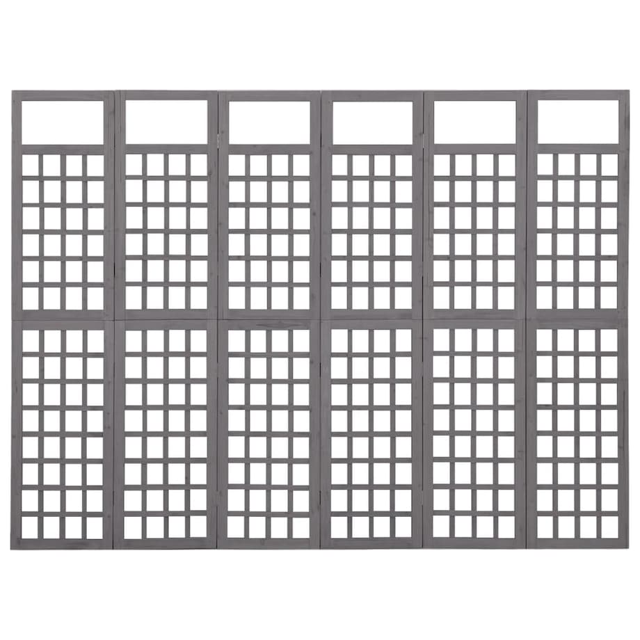 vidaXL Parawan pokojowy 6-panelowy/trejaż, drewno jodłowe, 242,5x180cm