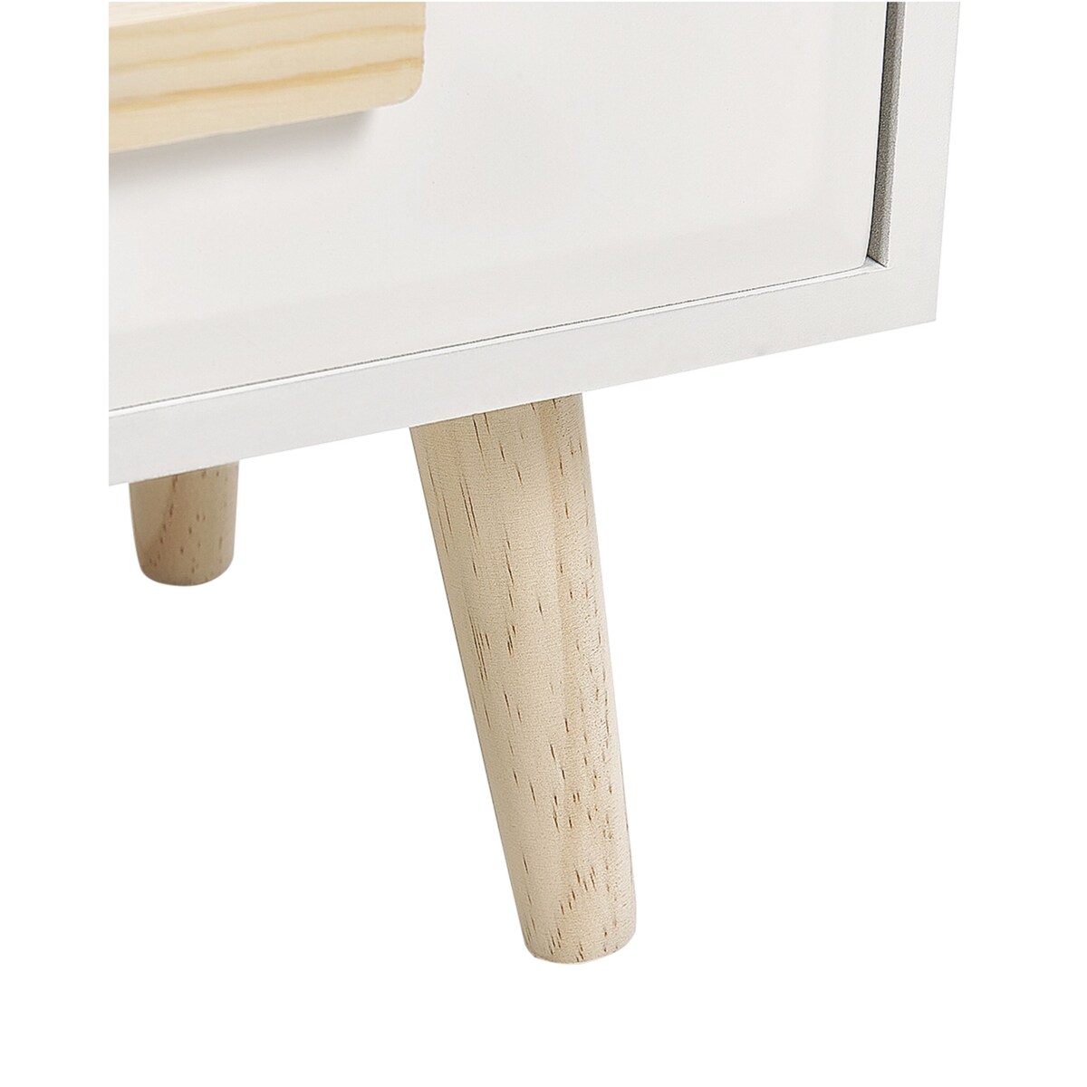 Drewniana szafka nocna biała NESIKA