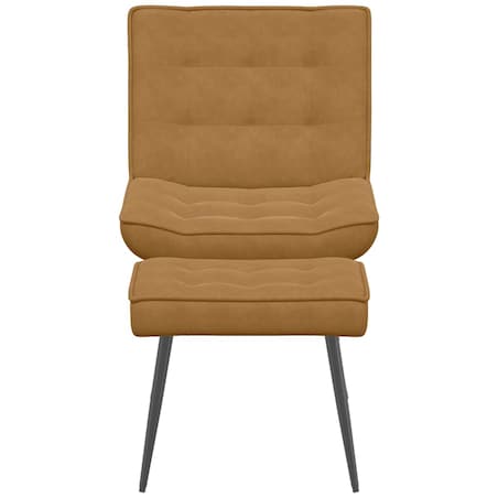 vidaXL Fotel z podnóżkiem, brązowy, obity aksamitem