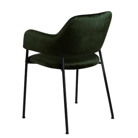 KRZESŁO WELUROWE Lima zielone Z PODŁOKIETNIKAMI czarne nogi