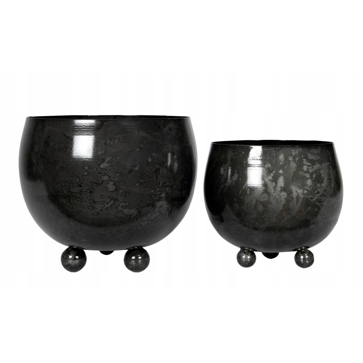 2 szt. DONICA PLISSE czarna metalowa