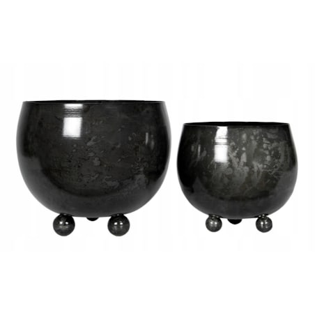 2 szt. DONICA PLISSE czarna metalowa