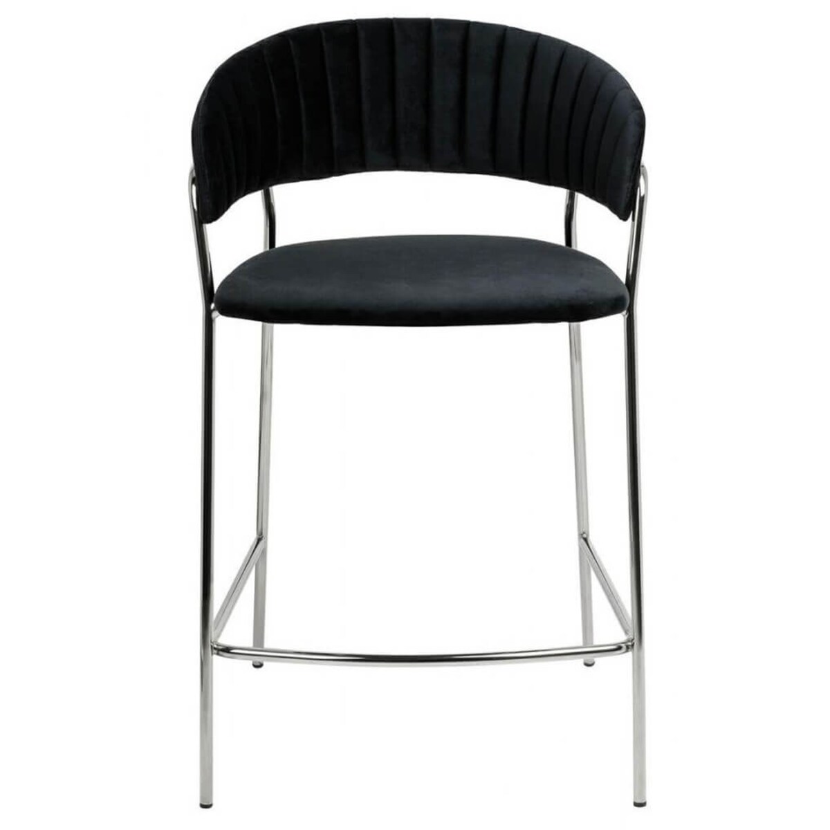 Krzesło barowe MARGO 65 czarny - welur, podstawa chromowana, King Home