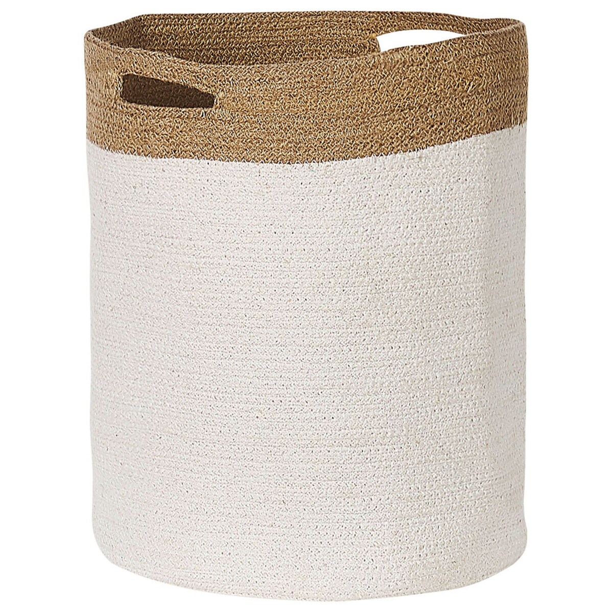 Zestaw 2 koszy bawełnianych biały z beżowym KARDH