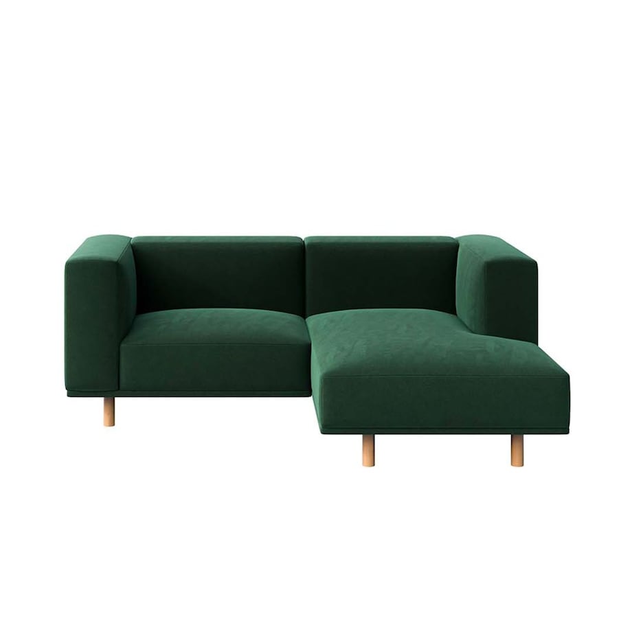 Kukumo sofa narożna prawa Ciemnozielona