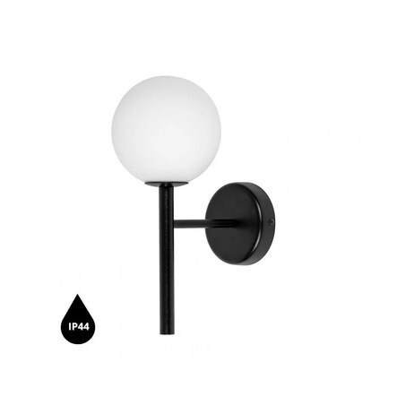 KOP A czarna lampa ścienna / kinkiet z podwyższoną szczelnością IP44