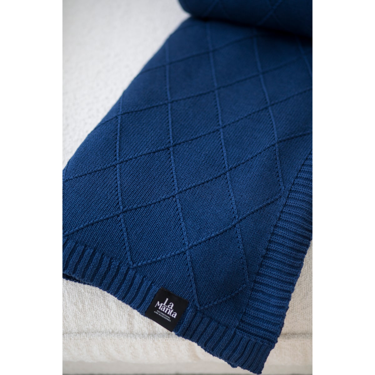 Pled romby granatowy, 130 x 160 cm, La Manta