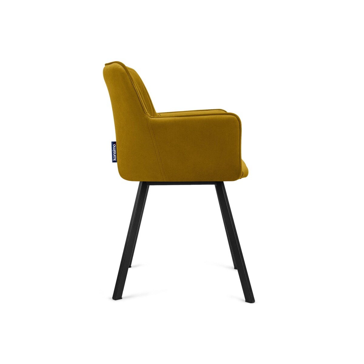 KONSIMO PYRUS welurowe krzesło żółte