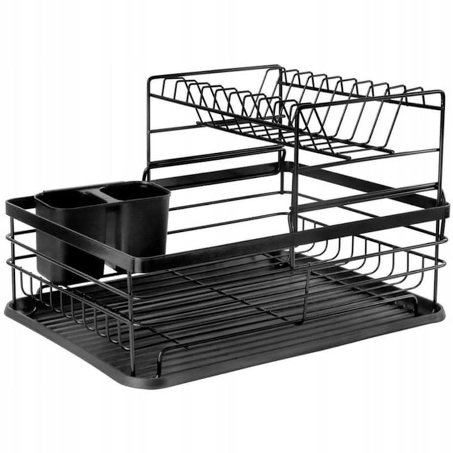 Suszarka do naczyń dwupoziomowa Ociekacz 43x32x27cm czarna KRISBERG
