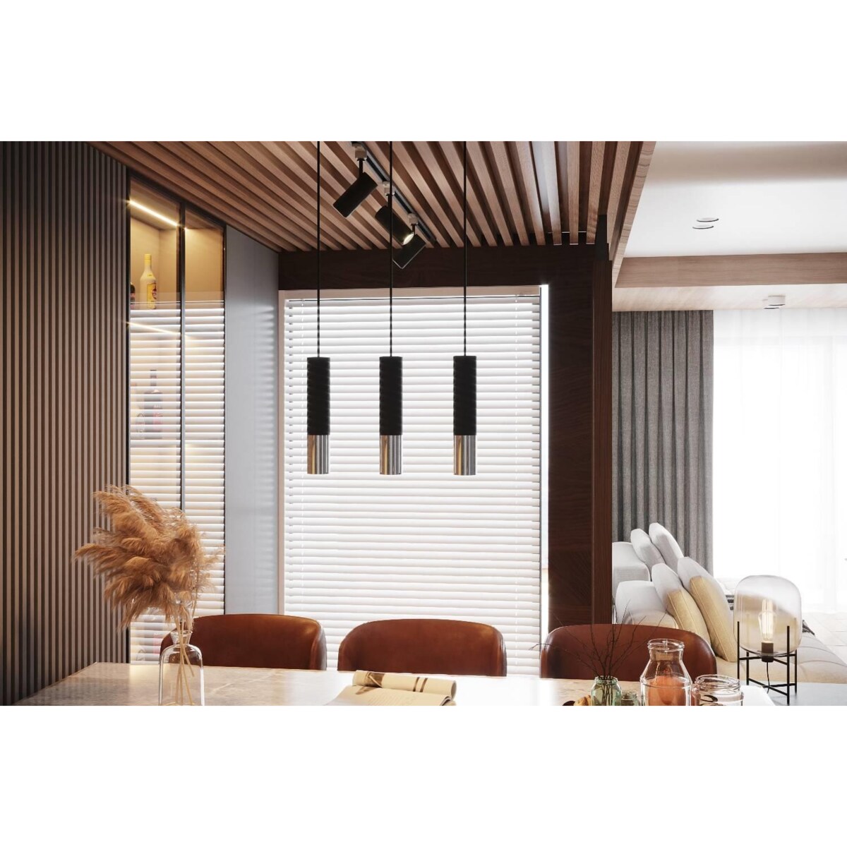 Lampa wisząca LOOPEZ 2 czarny/chrom