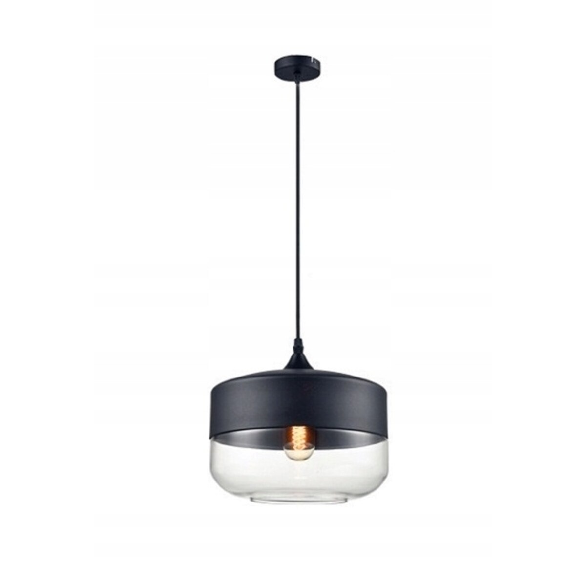 Lampa Wisząca Szklana Loft Industrial Zenit Black