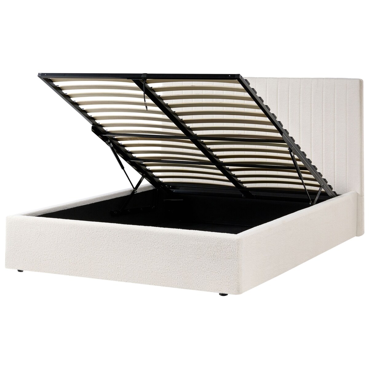 Łóżko z pojemnikiem Boucle VION 140 x 200 cm Złamana biel