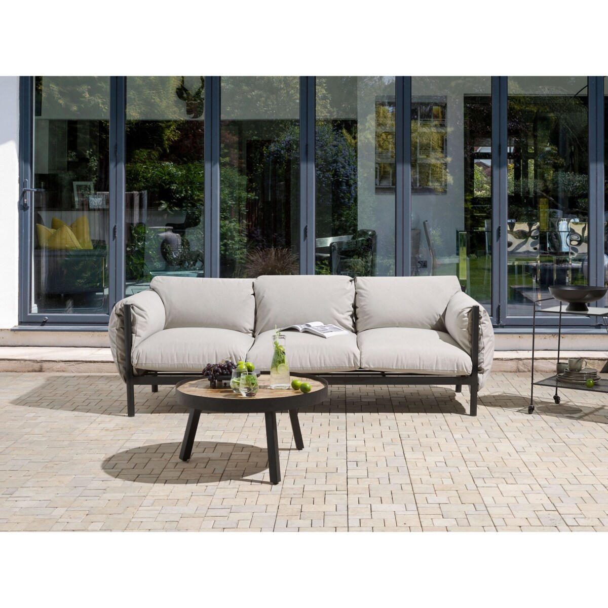Sofa ogrodowa 3-osobowa jasnoszara, ESPERIA